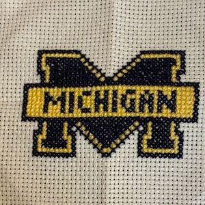 Colligate Michigan Completed Cross stitch